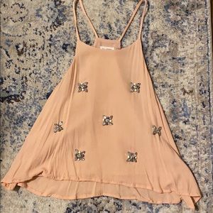 Blu Pepper Jeweled Flowy Crop Tank